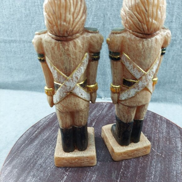 Pottery Barn Vintage Hand-Crafted Nutcracker Soldier Candle Holders Pair - Picture 6 of 12